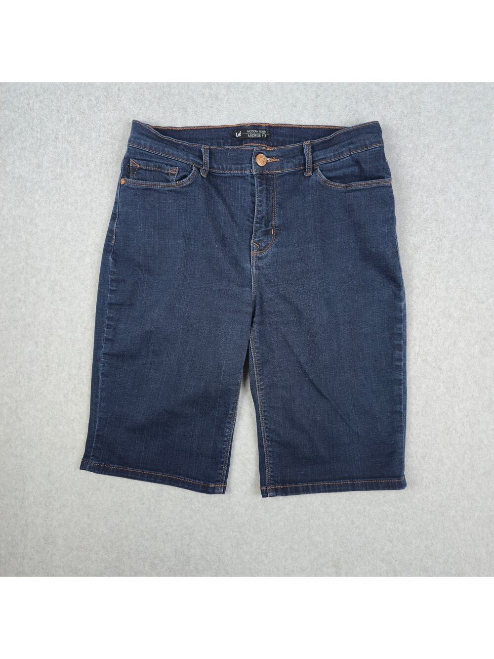 Lee Womens Size 30 Modern Series Midrise Fit Bermuda Length Denim Shorts